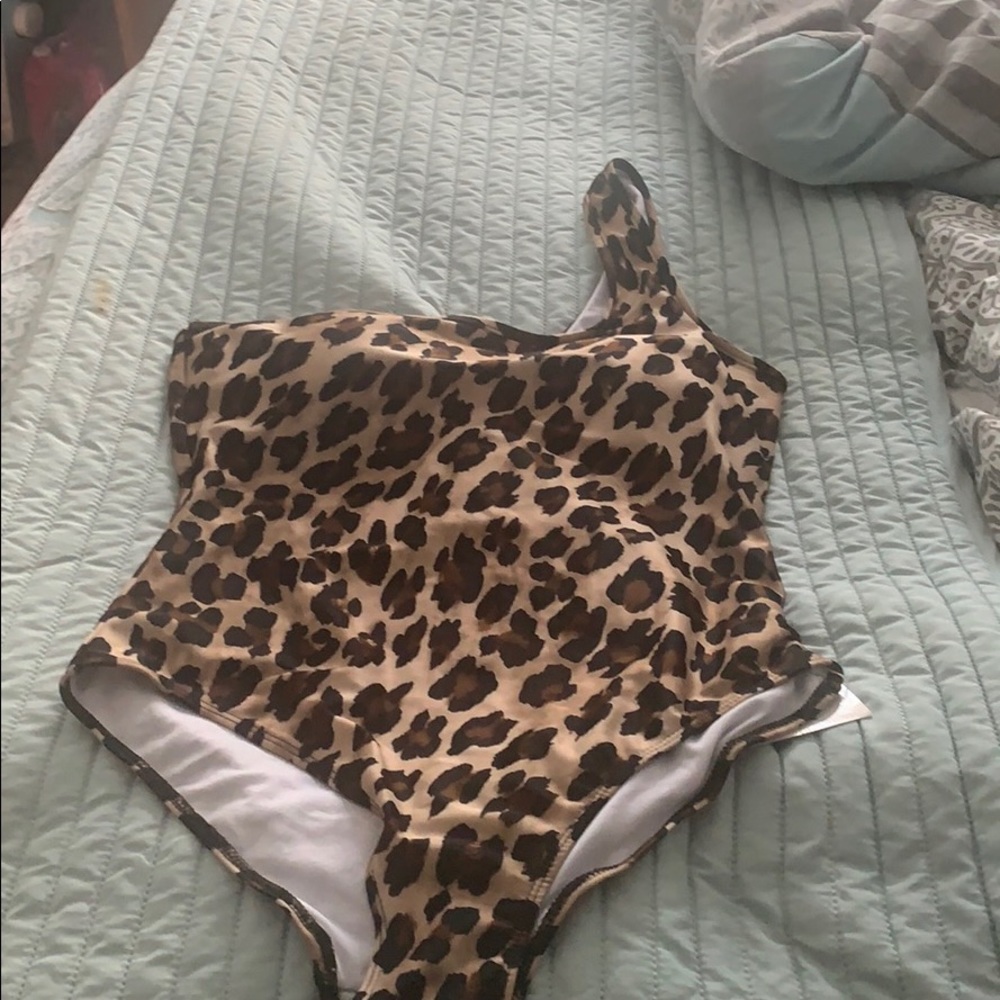 Cheetah Print One shoulder swimsuit
